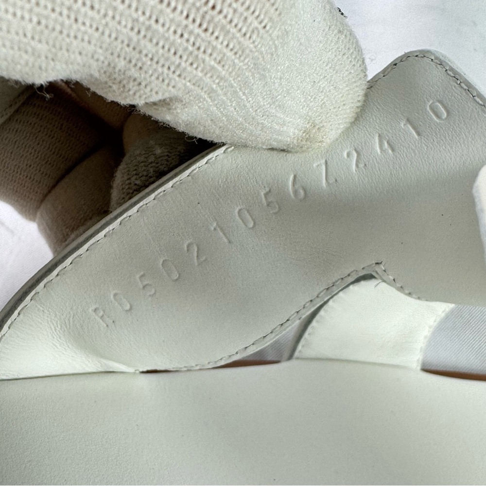 HERMES Oran White Leather H Women's Sandals Made in Italy Marked as 39 - 9US - Picture 4 of 12